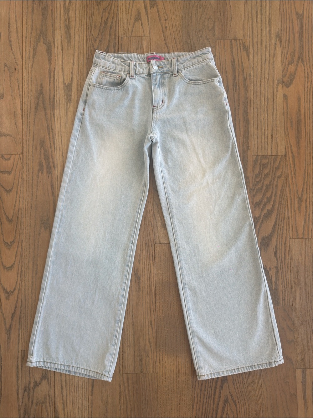 Edikted Light Blue Straight Wide Leg Jeans - Small